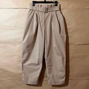 Zimmermann | Wavelength Belted Tapered Pants High Rise Pleated Trousers Size 8